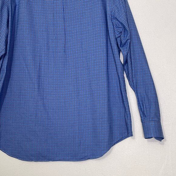 Ralph Lauren Mens Button Down Shirt Size XL Blue Plaid Long Sleeve Pony Logo - Picture 11 of 11